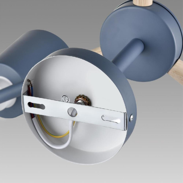 8098/3C MODERNI LN25 271 синий/синий металл, дерево/металл Люстра потолочная Е27 3*60W 220V ROSALINA