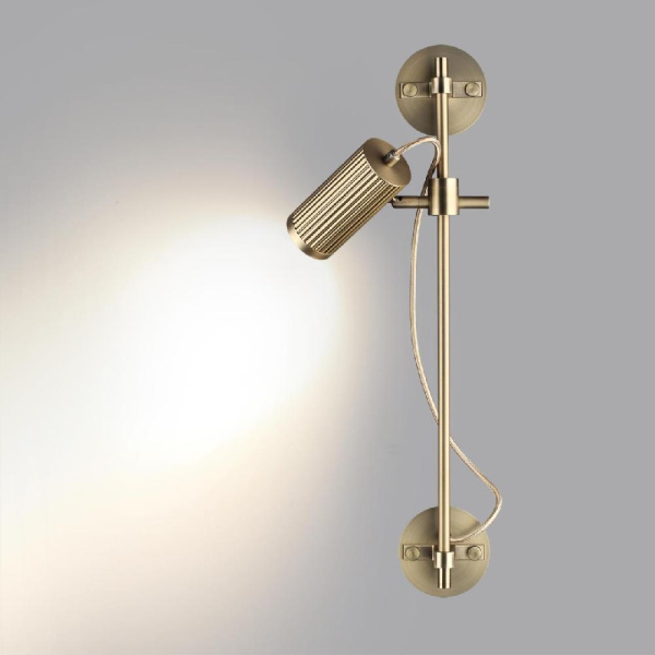 7013/1W HIGHTECH ODL25 683 Настенный св-к поворотный на 50°/180° металл/под латунь IP20 LED GU10 10W 220V MANCHESTER