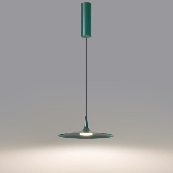 7037/12L HIGHTECH ODL25 305 темно-зеленый/металл/акрил Подвесной светильник IP20 LED 12W 3000K AC90-260V SOMBRA