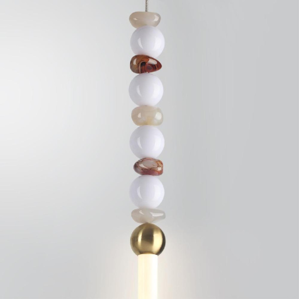 6640/12L HIGHTECH ODL25 293 Подвесной светильник бронзов/белый/металл/акрил/агат IP20 LED 12W 3500K 220V MONELLA