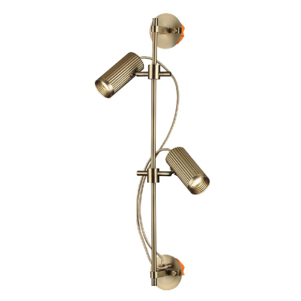 7013/2W HIGHTECH ODL25 683 Настенный св-к поворотный на 50°/180° металл/под латунь IP20 LED GU10 *2 10W 220V MANCHESTER