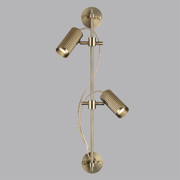 7013/2W HIGHTECH ODL25 683 Настенный св-к поворотный на 50°/180° металл/под латунь IP20 LED GU10 *2 10W 220V MANCHESTER