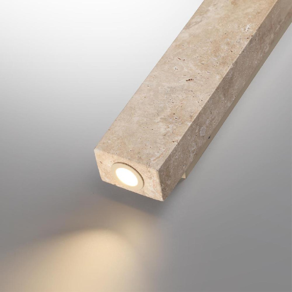 6625/10WL HIGHTECH ODL25 231 Настенный св-к Up Down металл/камень/бежевый IP20 10W CRI>90 3000K 220V TRAVERTINO