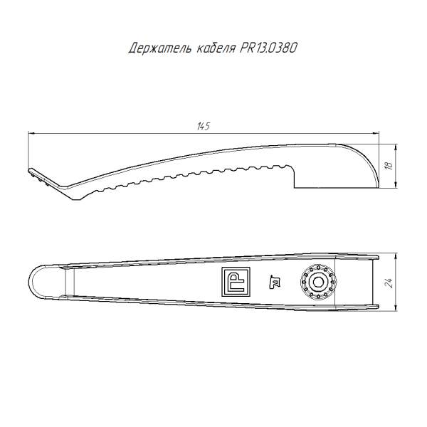Держатель круглого кабеля односторонний для прямого монтажа на 8 мест серый (20шт/240шт уп/кор) Промрукав