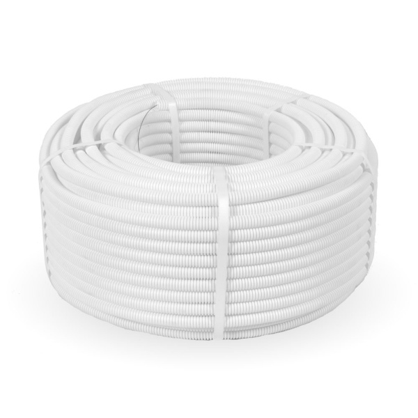 Труба гофрированная ПЛЛ тяжелая безгалогенная (HF) негорючая (НГ) белая с/з d16 мм (100м/5500м уп/пал) Промрукав