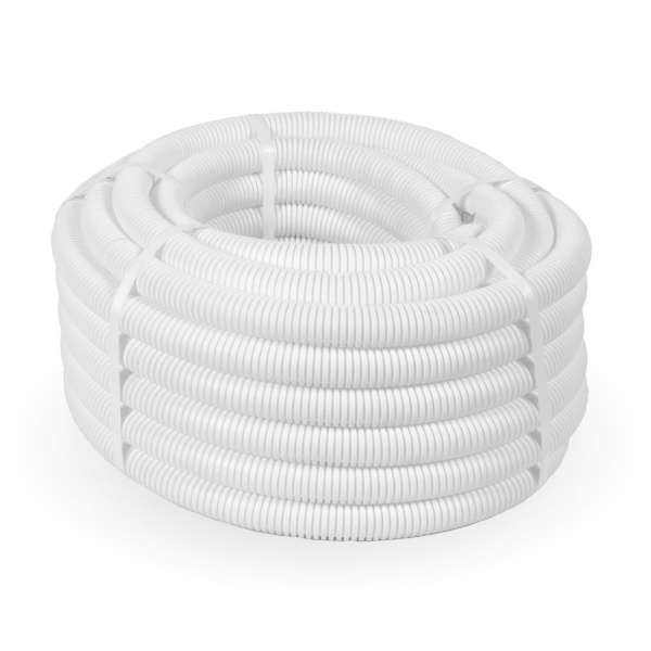 Труба гофрированная ПЛЛ тяжелая безгалогенная (HF) негорючая (НГ) белая с/з d20 мм (100м/4800м уп/пал) Промрукав