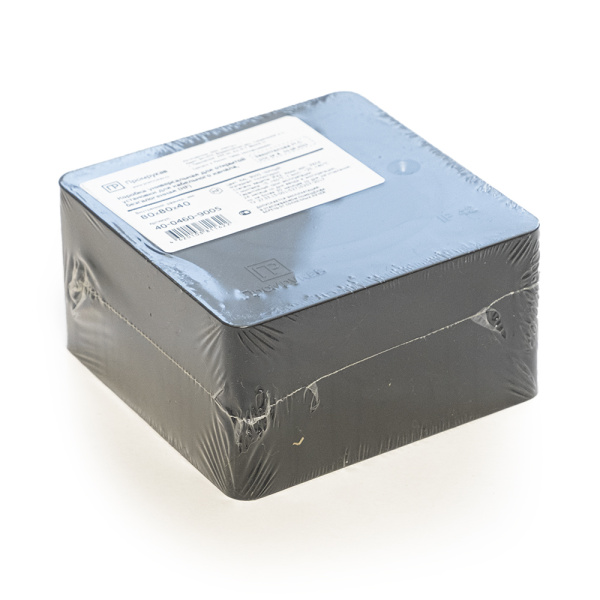 Коробка универсальная для кабель-канала 40-0460 безгалогенная (HF) черная 85х85х45 (152шт/кор) Промрукав