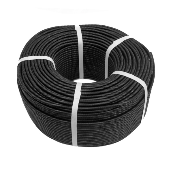 Труба гофрированная ПП безгалогенная (HF) разрезная черная dвн 5,0 мм, dнар 7,2 мм (250м/уп) Промрукав