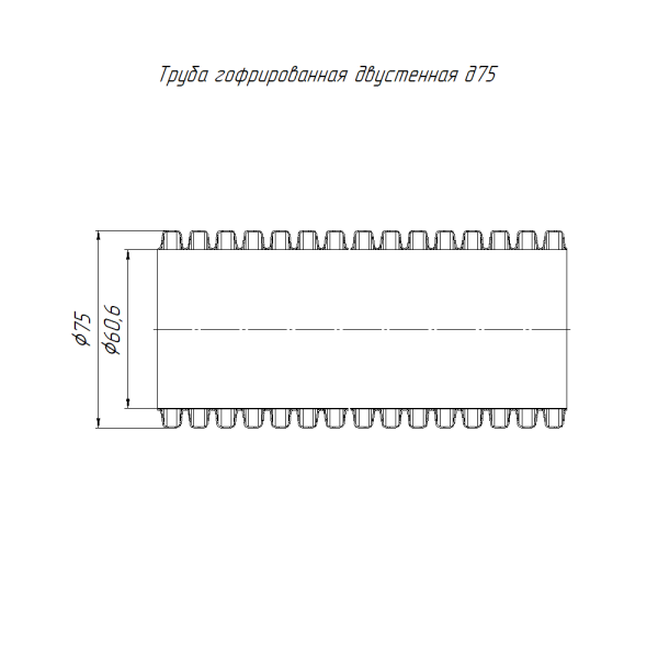 Труба гофрированная двустенная ПНД гибкая вентиляционная зеленая (RAL 6018) d75 мм (50м/200м уп/пал) Промрукав