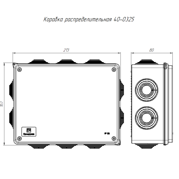 Коробка распределительная 40-0325 для о/п безгалогенная (HF) атмосферостойкая 200х150х75 (16шт/кор) Промрукав