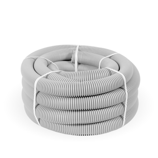 Труба гофрированная ПВХ легкая 350 Н серая с/з d50 мм (15м/660м уп/пал) Промрукав