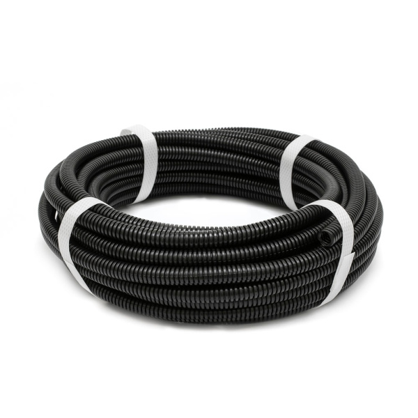 Труба гофрированная ПА негорючая (НГ) стойкая к ультрафиолету разрезная черная dвн 5,0 мм, dнар 7,2 мм (10м/уп) Промрукав