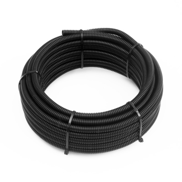 Труба гофрированная ПА негорючая (НГ) стойкая к ультрафиолету разрезная черная dвн 7,0 мм, dнар 10,0 мм (10м/уп) Промрукав