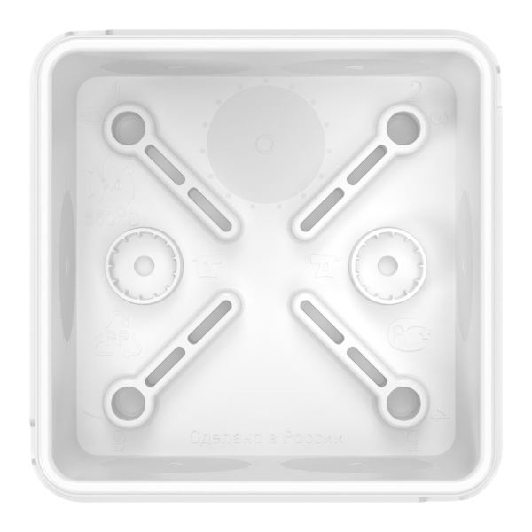 Коробка распределительная 60-0200-9003 для прямого монтажа двухкомпонентная безгалогенная (HF) белая 70х70х40 (150шт/кор) Промрукав