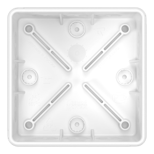 Коробка распределительная 60-0303-9003 для прямого монтажа двухкомпонентная безгалогенная (HF) белая 100х100х40 (90шт/кор) Промрукав