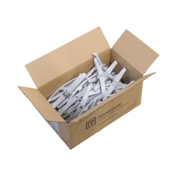 Держатель круглого кабеля двусторонний для прямого монтажа на 16 мест в гофроящике серый (100 шт/кор) Промрукав