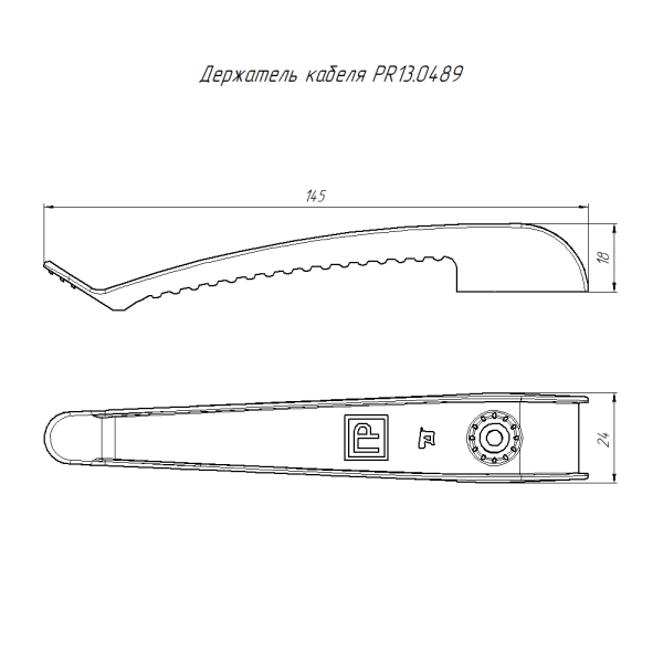 Держатель круглого кабеля односторонний для прямого монтажа на 8 мест в гофроящике белый (200 шт/кор) Промрукав