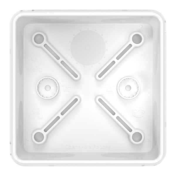 Коробка распределительная 60-0210-9003м для прямого монтажа двухкомпонентная безгалогенная (HF) белая 80х80х40 (8шт/уп) Промрукав