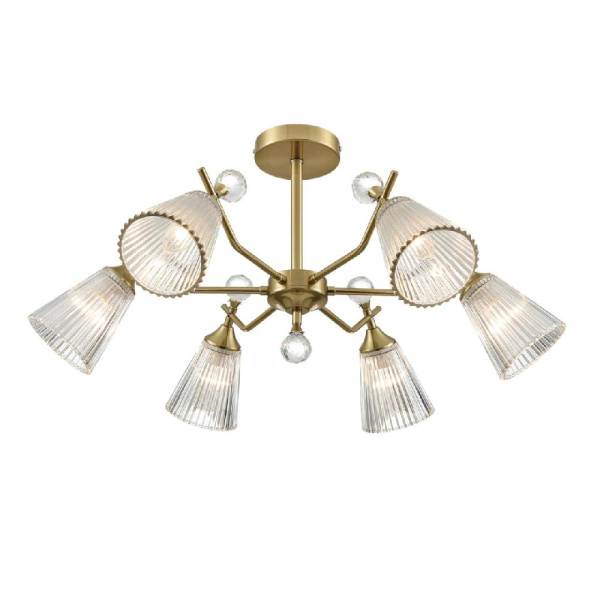 8046/6C CLASSI LN25 77 латунь/прозрачное стекло Люстра потолочная Е14 6*40W 220V AURICA