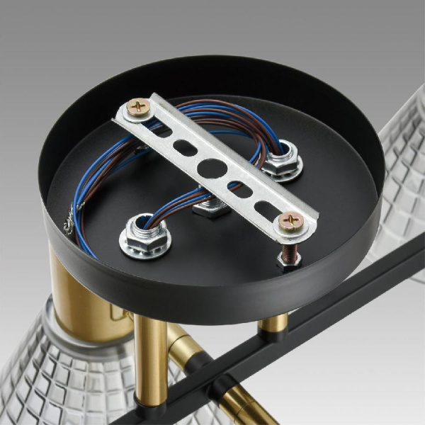 8044/6C MODERNI LN25 186 черный, латунь/дымчатый металл/стекло Люстра потолочная Е14 6*40W 220V ANRIYA