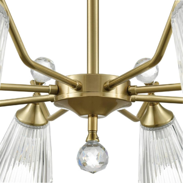 8046/8C CLASSI LN25 77 латунь/прозрачное стекло Люстра потолочная Е14 8*40W 220V AURICA