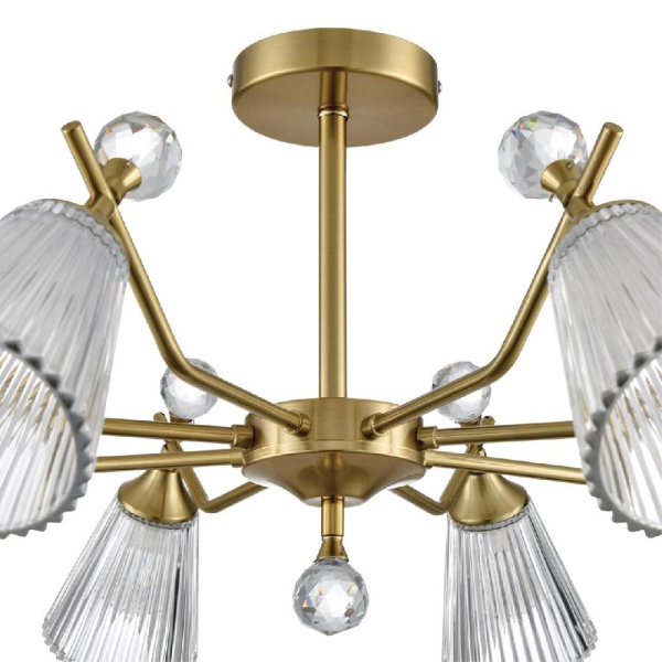 8046/8C CLASSI LN25 77 латунь/прозрачное стекло Люстра потолочная Е14 8*40W 220V AURICA