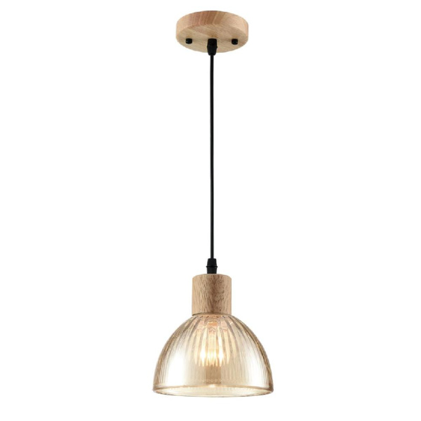 8054/1А SUSPENTIONI LN25 310 дерево/амбер металл/стекло Подвесной светильник E27 1*60W 220V NATANA