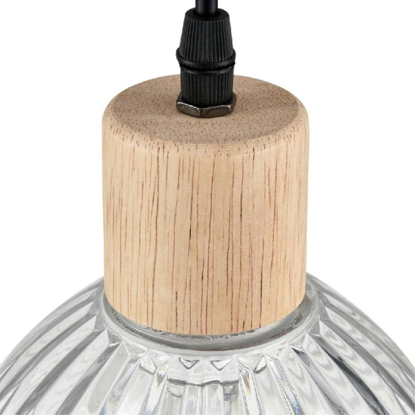 8055/1А SUSPENTIONI LN25 310 дерево/прозрачный металл/стекло Подвесной светильник E27 1*60W 220V NATANA