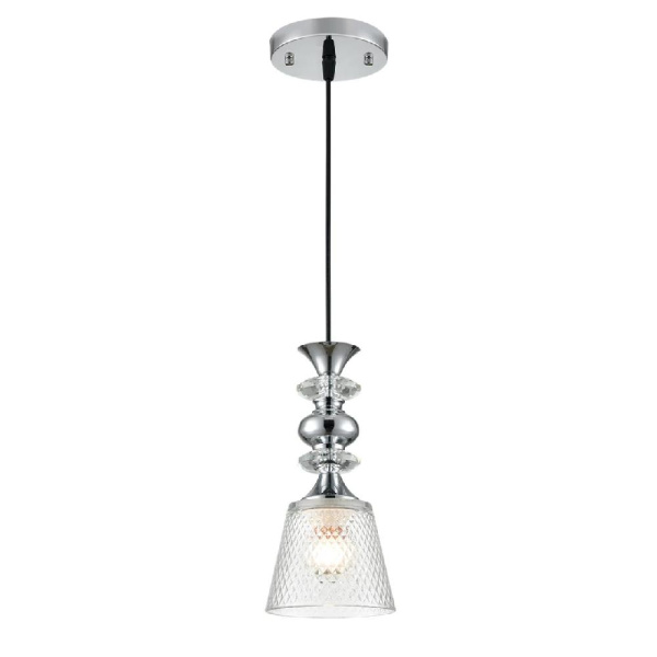 8049/1А SUSPENTIONI LN25 308 хром/прозрачный металл/стекло Подвесной светильник E27 1*60W 220V MANOLA