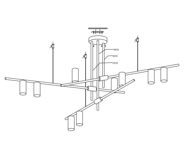 07621-9,19 Люстра Рия черный Gu10 90W