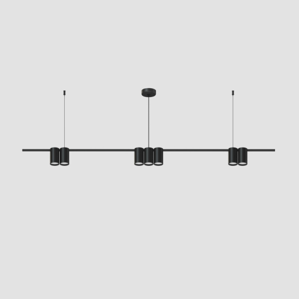 DK4063-BK Подвесной светильник ORBIT, IP20, 7xGU10 LED до 15 Вт, черный матовый, алюминий