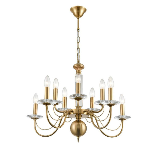 8033/10 CLASSI LN25 16 медь, металл/стекло Люстра подвесная Е14 10*40W 220V INCANTO