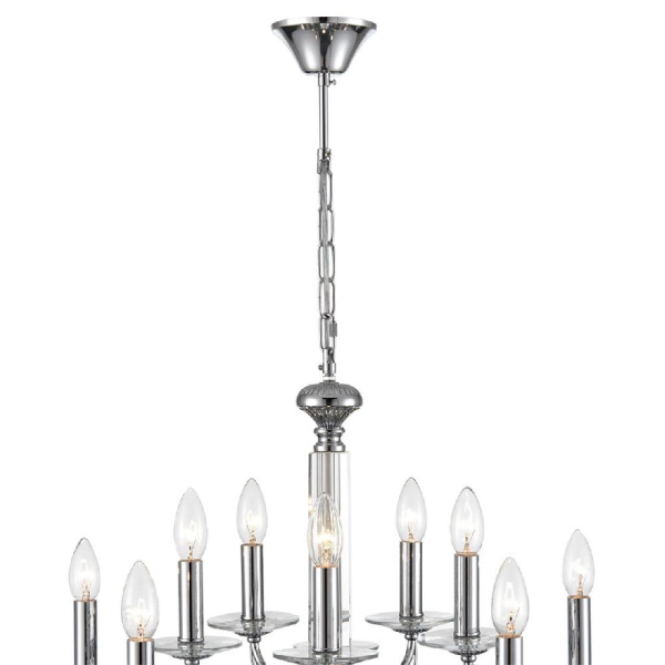 8034/10 CLASSI LN25 18 хром, металл/стекло Люстра подвесная Е14 10*40W 220V INCANTO