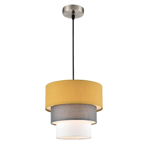 8038/1 MODERNI LN25 133 никель/желтый/серый/белый, металл/текстиль Подвесной светильник Е27 60W 220V ILAIDA