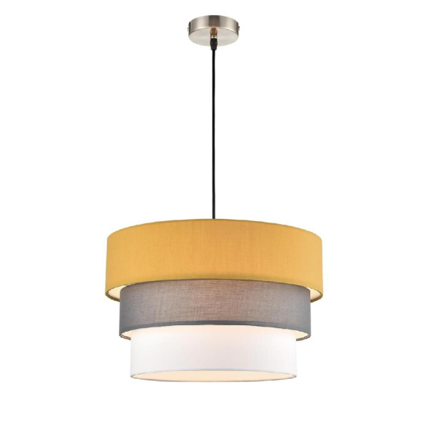 8038/3 MODERNI LN25 133 никель/желтый/серый/белый, металл/текстиль Подвесной светильник Е27 3*60W 220V ILAIDA