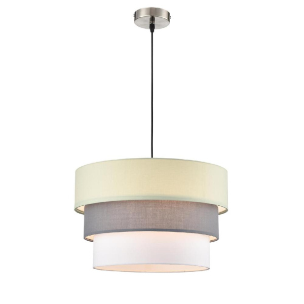 8039/3 MODERNI LN25 133 никель/мятный/серый/белый, металл/текстиль Подвесной светильник Е27 3*60W 220V ILAIDA