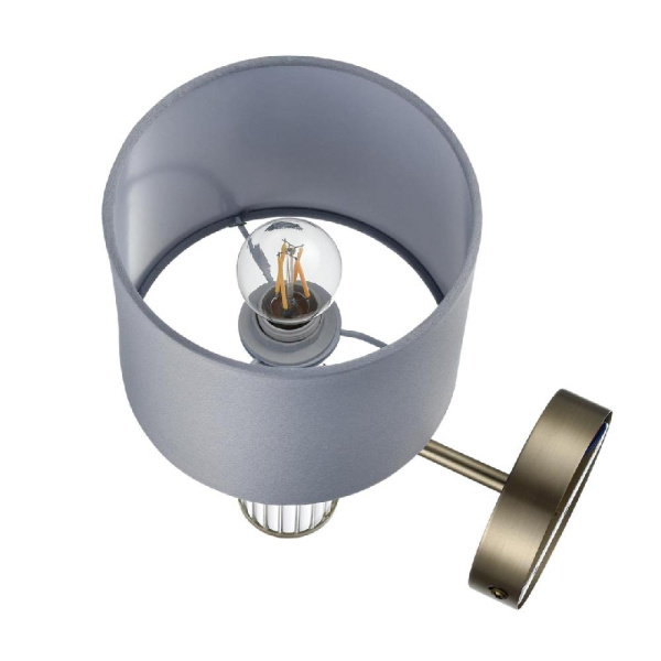 8108/1W MODERNI LN25 131  латунь титаниум/серый, металл/текстиль/стекло Бра E14 40W 220V DAMONA