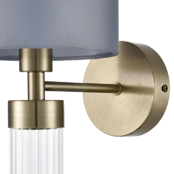 8108/1W MODERNI LN25 131  латунь титаниум/серый, металл/текстиль/стекло Бра E14 40W 220V DAMONA