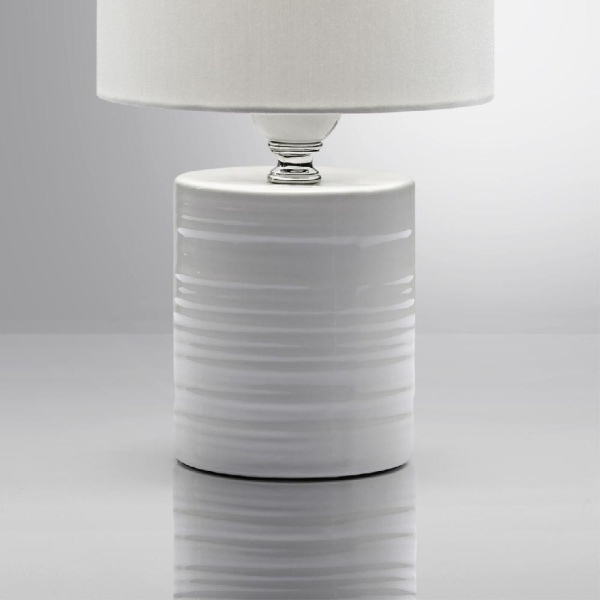 8144/1T MODERNI LN25 000 белый, керамика/текстиль Настольная лампа Е27 1*60W 220V TUALA