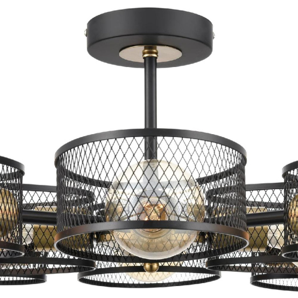 8193/8C COUNTY LN25 256 черный/медный, металл Люстра потолочная E27 8*60W 220V VIVANA