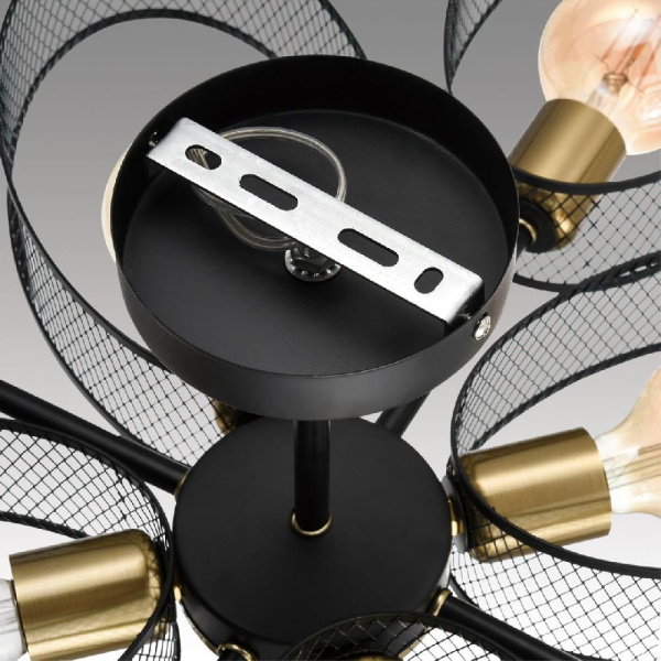 8193/8C COUNTY LN25 256 черный/медный, металл Люстра потолочная E27 8*60W 220V VIVANA