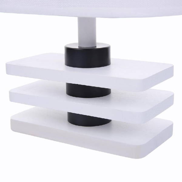 8206/1T COUNTY LN25 392 белый, дерево/текстиль Настольная лампа E27 1*60W 220V MADERANA