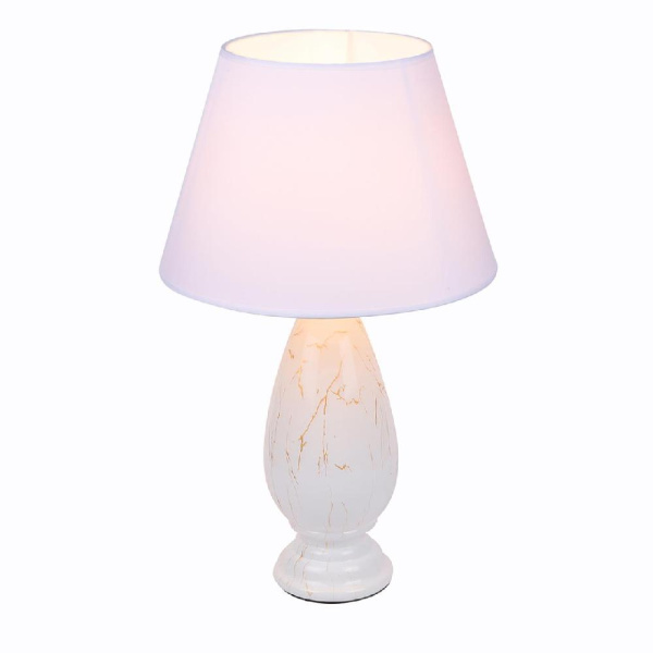 8218/1T CLASSI LN25 379 белый, керамика/текстиль Настольная лампа Е27 1*60W 220V SHARLIN