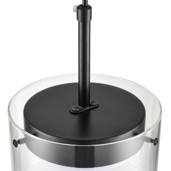 8232/1 COMFI LN25 193 черный/прозрачный, металл/стекло Подвес LED GX70 1*10W 220V NATALINA