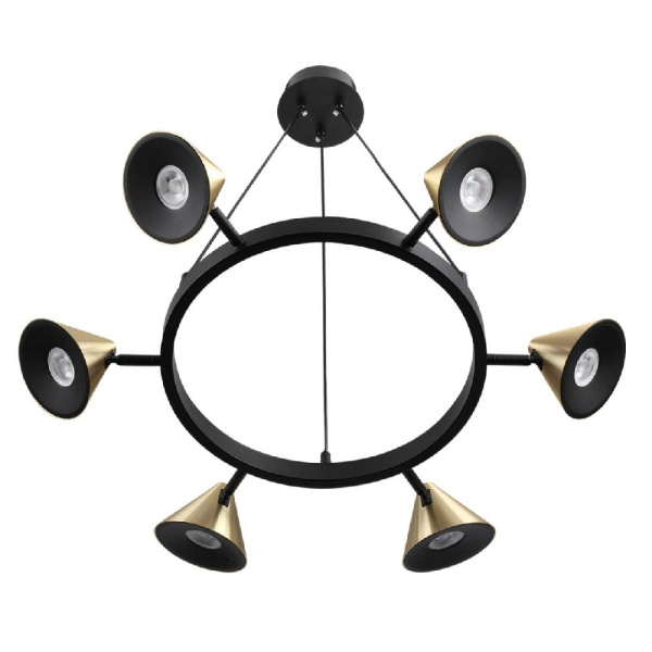 8233/6 COMFI LN25 209 черный/золото, металл Подвесной светильник GU10 LED 6*7W 220V LAMINA