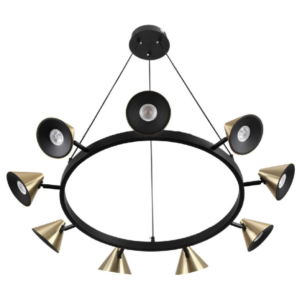 8233/9 COMFI LN25 209 черный/золото, металл Подвесной светильник GU10 LED 9*7W 220V LAMINA