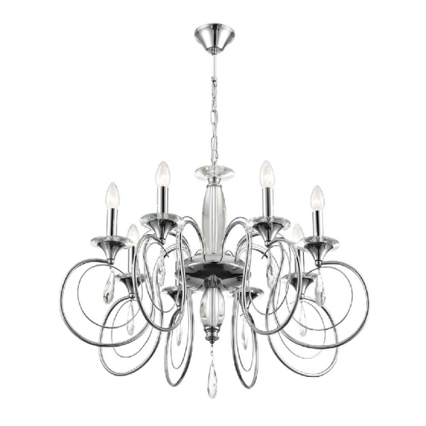 8032/8 CLASSI LN25 20 хром, металл/хрусталь Люстра подвесная Е14 8*40W 220V LAOKA