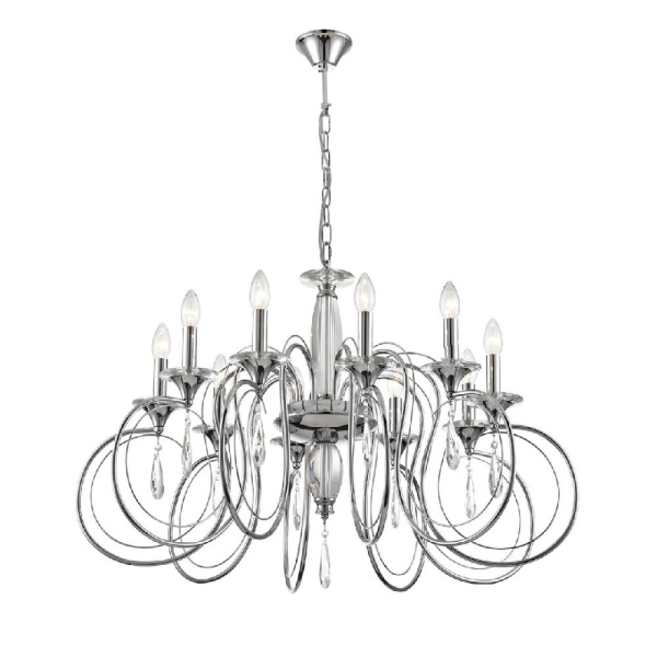 8032/10 CLASSI LN25 20 хром, металл/хрусталь Люстра подвесная Е14 10*40W 220V LAOKA