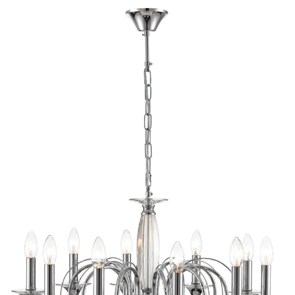 8032/10 CLASSI LN25 20 хром, металл/хрусталь Люстра подвесная Е14 10*40W 220V LAOKA