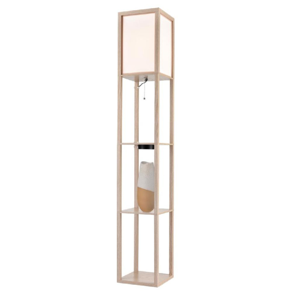 8091/1F COMFI LN25 361 дерево/белый, дерево/текстиль Торшер Е27 1*60W 220V PRACTIC